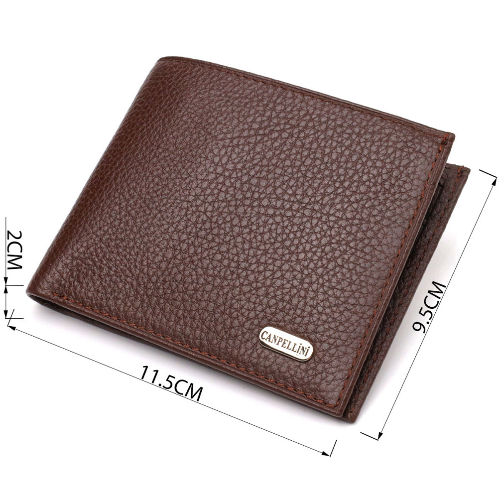 Превосходное мужское портмоне из натуральной зернистой кожи Коричневое (CANPELLINI) Киев - изображение 7