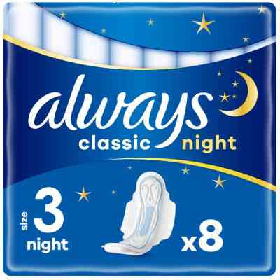 Гигиенические прокладки Always Classic Night Размер 3 8 шт. (4015400260837) Винница