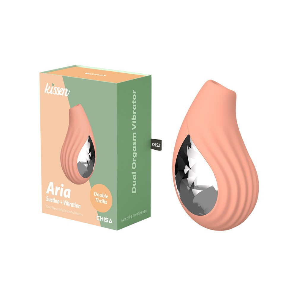 Вакуумный стимулятор для клитора с вибрацией Chisa Kissen Aria , силиконовый, бежевый Sex Aura Киев - изображение 1
