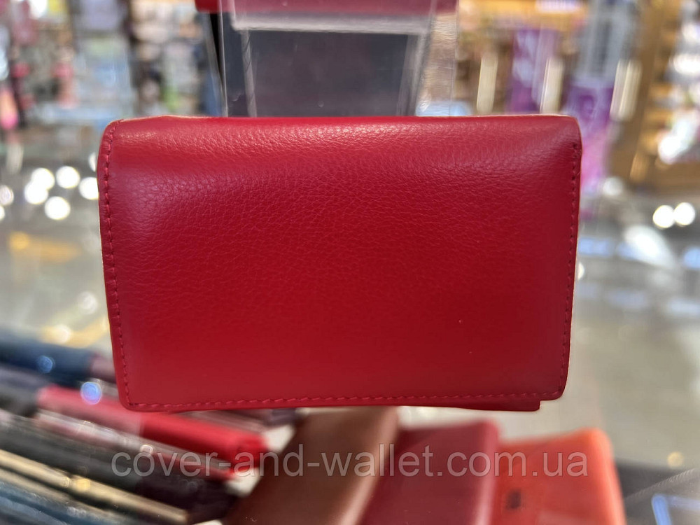 Небольшой кожаный женский кошелек красно-черного цвета на магнитах Helen Verde 1419 Киев - изображение 6