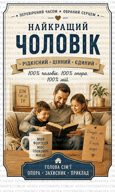 Етикетка на пляшку “Найкращому чоловіку” + контретикетка | подарункова наліпка на вино, віскі | від родини з повагою Одеса - фото 1