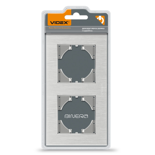 BINERA сріблястий алюміній Рамка горизонтальна 2-а Videx Житомир - изображение 3
