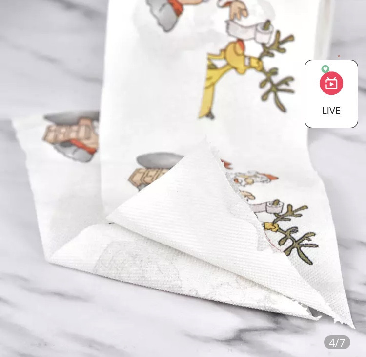 Новогодний декор, Туалетная бумага с принтом, Санта-Клаус и Олень (Дед мороз), декор для Нового года, 22м Киев - изображение 2