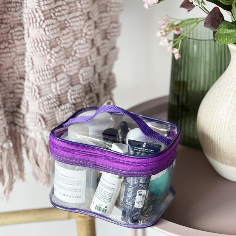 Косметичка прозора М - 17x13x10 см (Фіолетовий) Суми - фото 1