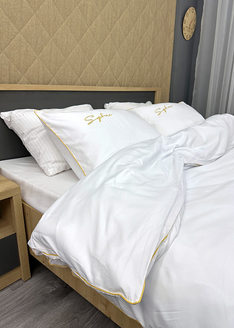 Комплект постільної білизни Сатин, Євро 200х230 Білий (88-154) Київ - фото 7