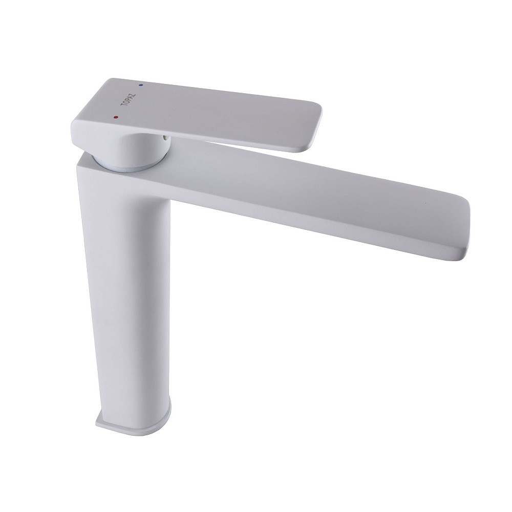 Змішувач для умивальника TOPAZ ODISS TO 18203-H52-WW високий, Білий Мат.,шланги TAQ-M1055,D25 Тернопіль - фото 3