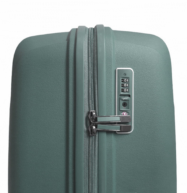 Чемодан пластиковый AIRTEX 245 малый 55 см серо-синий Киев - изображение 6