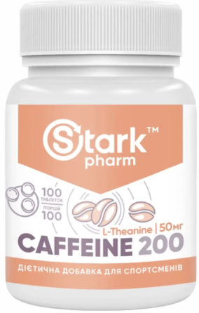 Кофеїн Stark Pharm Stark Caffeine 200mg 100 таб Київ