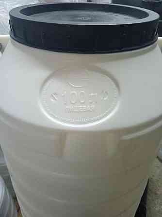 Бочка 100 л пищевая белая бидон  широкая горловина для вина и воды пластиковая Днепр