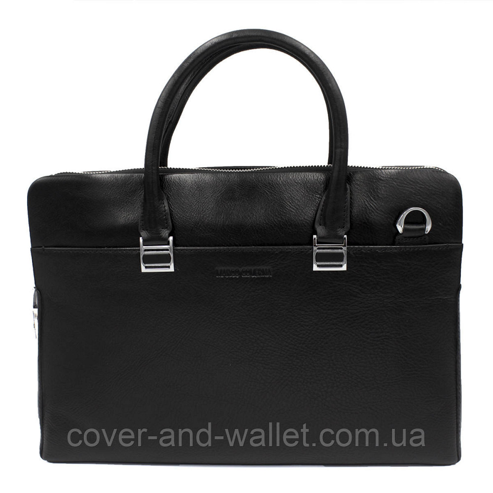 Шкіряна чоловіча сумка для ноутбука та документів A4 з кодовим замком Marco Coverna 6826-3 Київ - фото 2