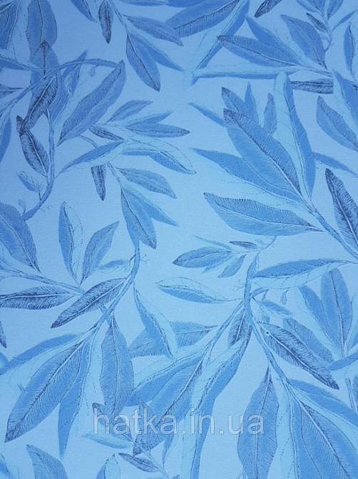 Обои флизелиновые Decoprint Elisir EL21030 листья ветки светло бирюзовые голубые серые на голубом фоне Киев - изображение 3