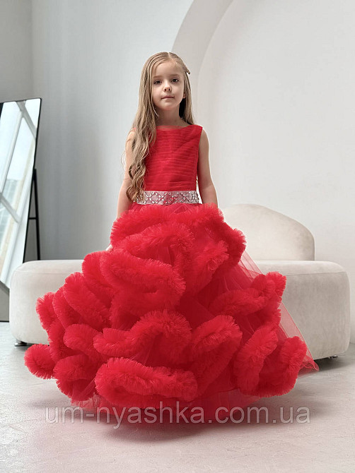 Пышное платье Облачко КРАСНОЕ на 4-6, 6-8, 9-10 лет Кривой Рог - изображение 1
