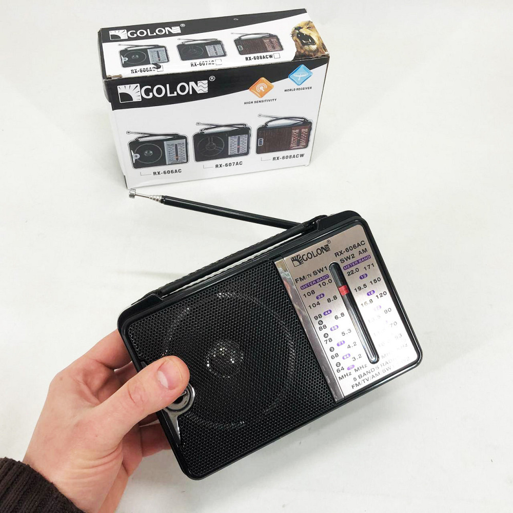 Радіоприймач портативне радіо Golon RX-606 від мережі та на батарейках приймач ретро колонка MV-565 fm акустична Київ - фото 9
