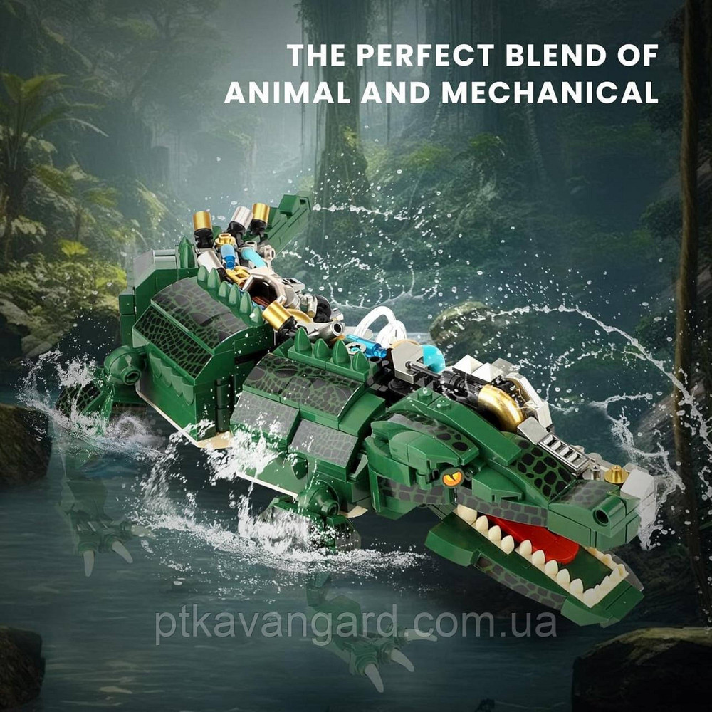 Конструктор крокодил механічний 996 деталей 13056 Хмельницький - фото 7