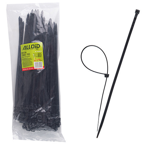 Хомут пластиковий Alloid 7.6 х 300 100 шт./уп. чорний Одесса - изображение 1