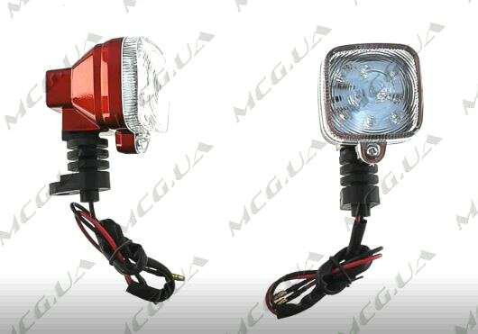 Поворот світлодіодний, квадрат (9 LED, червоний, Г-обгазний, біле скло) JS Київ - фото 1