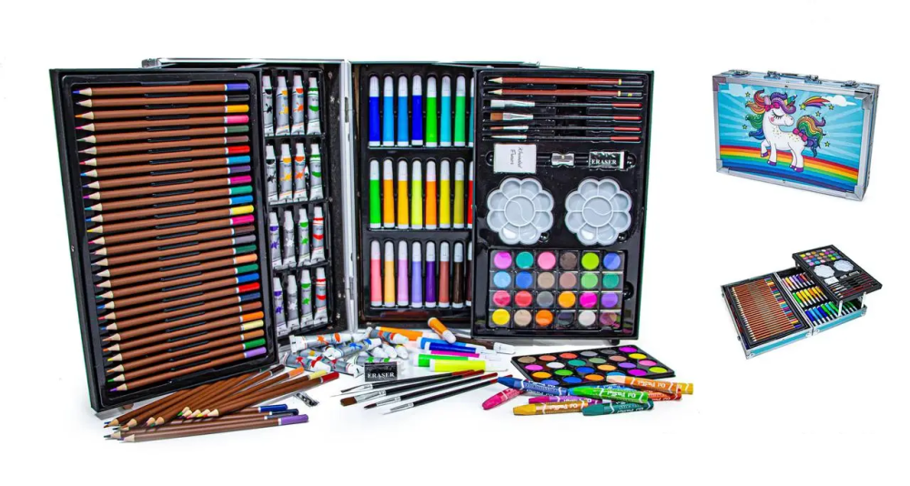 Набір для малювання у валізі 144 предметів / Дитячий набір для творчості блакитний Одеса - фото 1