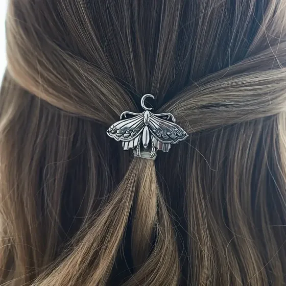 Металлическая заколка-краб «Бабочка» серебристая, 4,2 см Киев