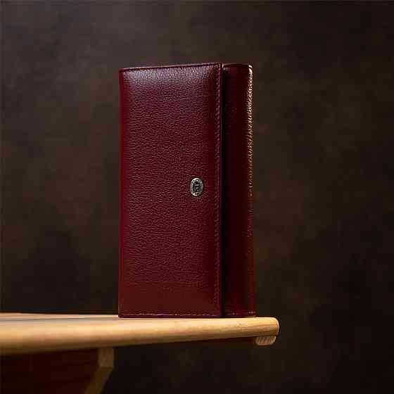 Современный кошелек для женщин Темно-красный (ST Leather) Киев