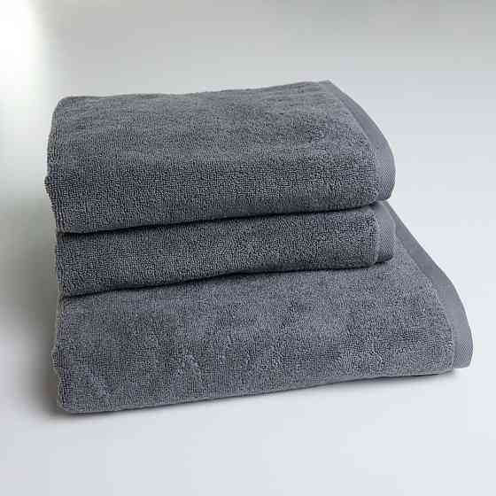 Набір готельних рушників 3шт GM Textile 50х90см, 50х90см, 70х140см 500г/м2 (Сірий) Суми