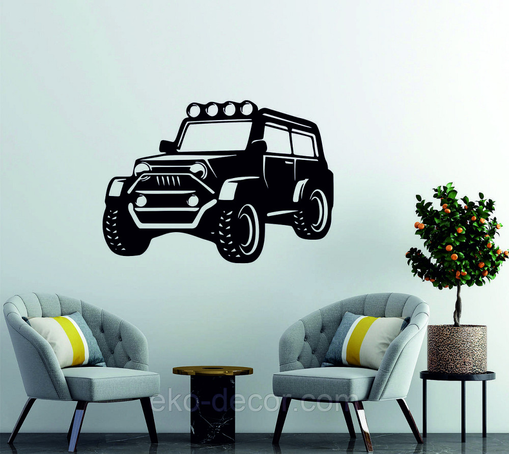Декоративное настенное Панно «Джип» Декор на стену 70*50 см, Черный Киев - изображение 3