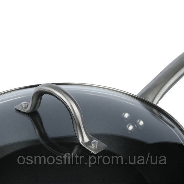 Сковорода Axentia Blackline Ø 28 см ручка нерж алюмінієва антипригарне покриття PTFE (135646) Київ - фото 4