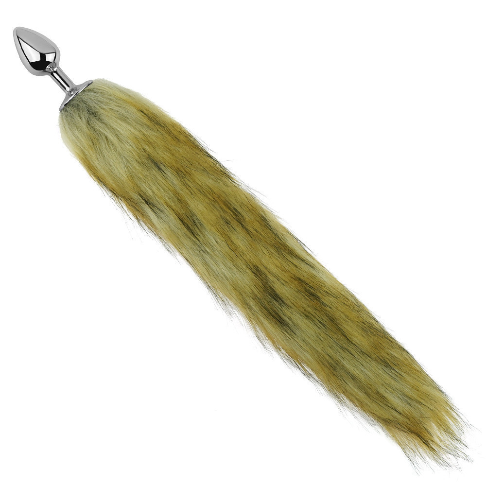 Анальна пробка з хвостом EGZO - Fox Tail Silver Plug Brown, size S Sex Aura Київ - фото 2