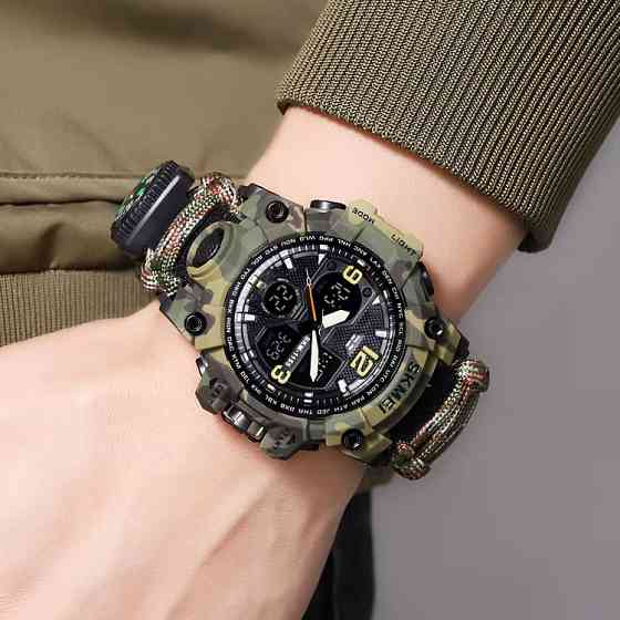 Часы наручные мужские SKMEI 1155BCMGN PARACORD PF-50 Киев