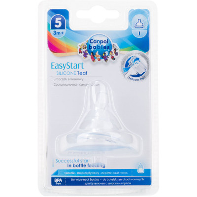Соска Canpol babies EasyStart силиконовая с широким горлышком, 3-х позиционная 1 шт. (21/724) Винница - изображение 2