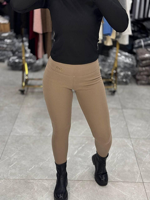 Жіночі теплі базові лосини з накатом трикотаж на хутрі Одеса - фото 1