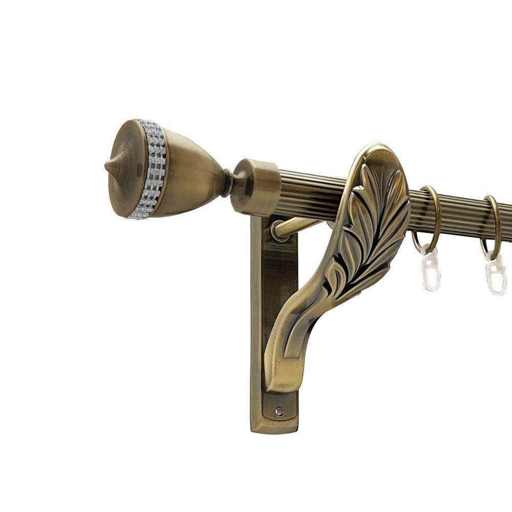 Карниз Orvit Етернія металевий однорядний ретро рифлена труба кільце металеве Антик 25 мм 200 см (00-00018361) Львов - изображение 1