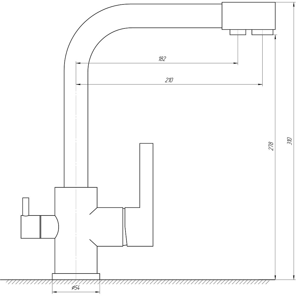 Змішувач для кухні під осмос Globus Lux LAZER GLLR-0444-1-ONIX Тернопіль - фото 5