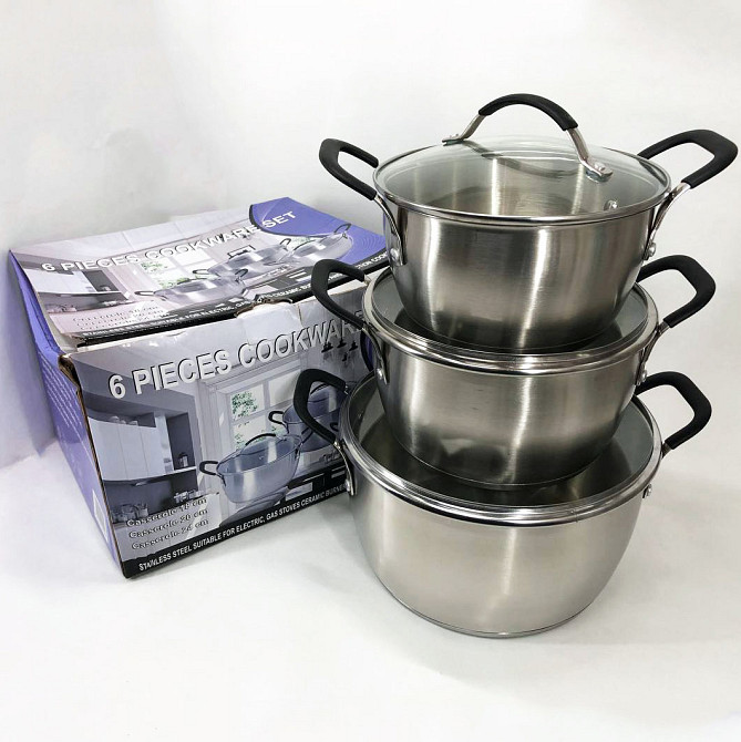 Набір посуду для дому 6 предметов LB-1891, Каструля з нержавіючої сталі, Модні набори посуду CR-10 Львів - фото 2