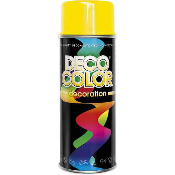 Краска аэрозольная алкидная DecoColor желтый (RAL1023) 400мл Киев