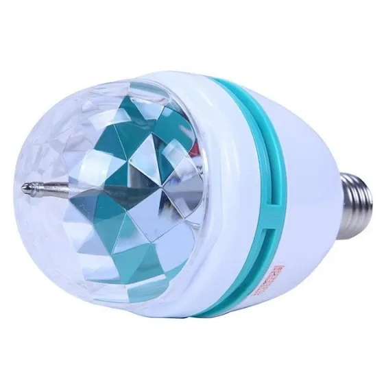 Світлодіодна диско-лампа Ball RHD-15 LY 399 E27: обертова, 3 LED (RGB), з перехідником у розетку Одеса