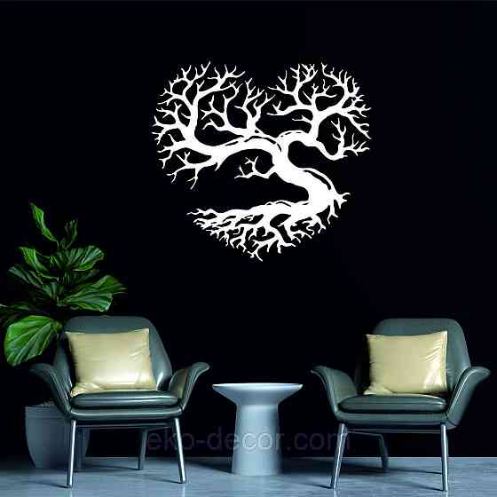 Декоративное настенное Панно «Дерево сердце» Декор на стену 90*81 см., Белый Киев