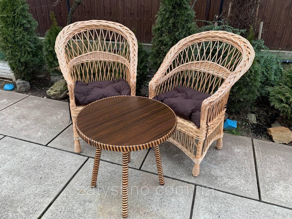 Плетеная мебель с подушками для сидений Киев - изображение 6