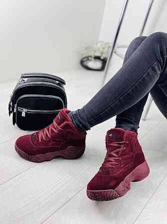 Жіночі черевики VINTAGE бордові еко-замша з утеплителем 36р. ( -2) Коломия