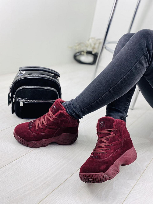 Жіночі черевики VINTAGE бордові еко-замша з утеплителем 36р. ( -2) Коломия - фото 3