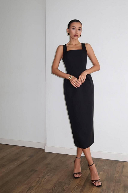 Жіночий елегантний вечірній костюм плаття + накидка костюмка Чорний, 42/44 Одеса - фото 1