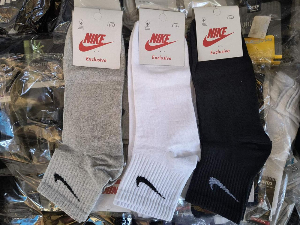 Мужские спортивные носки средние по высоте (12 шт. Бел. Чер. Сер). Nike носки хлопок. Размер 41-45 Киев - изображение 1