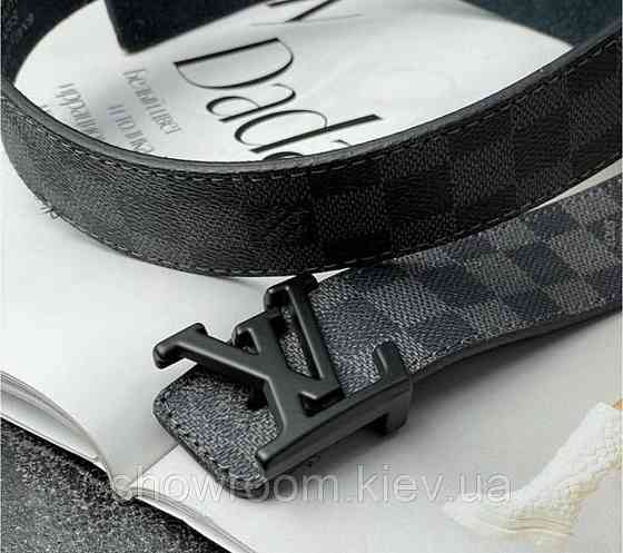 Мужской кожаный брендовый ремень (7010-1 black) Киев