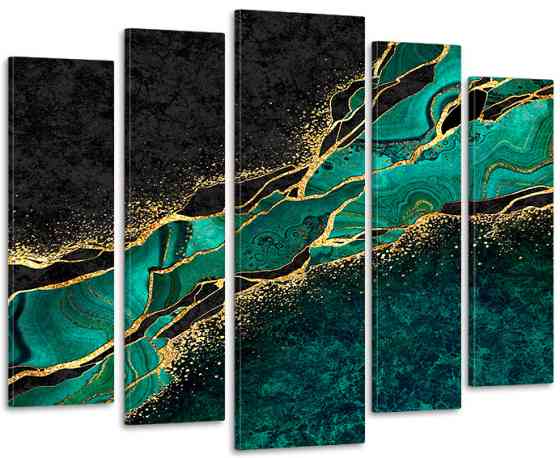 Модульна картина у вітальню/спальню  Флю Арт В зеленому кольорі  LM005_5 90х132 см Київ