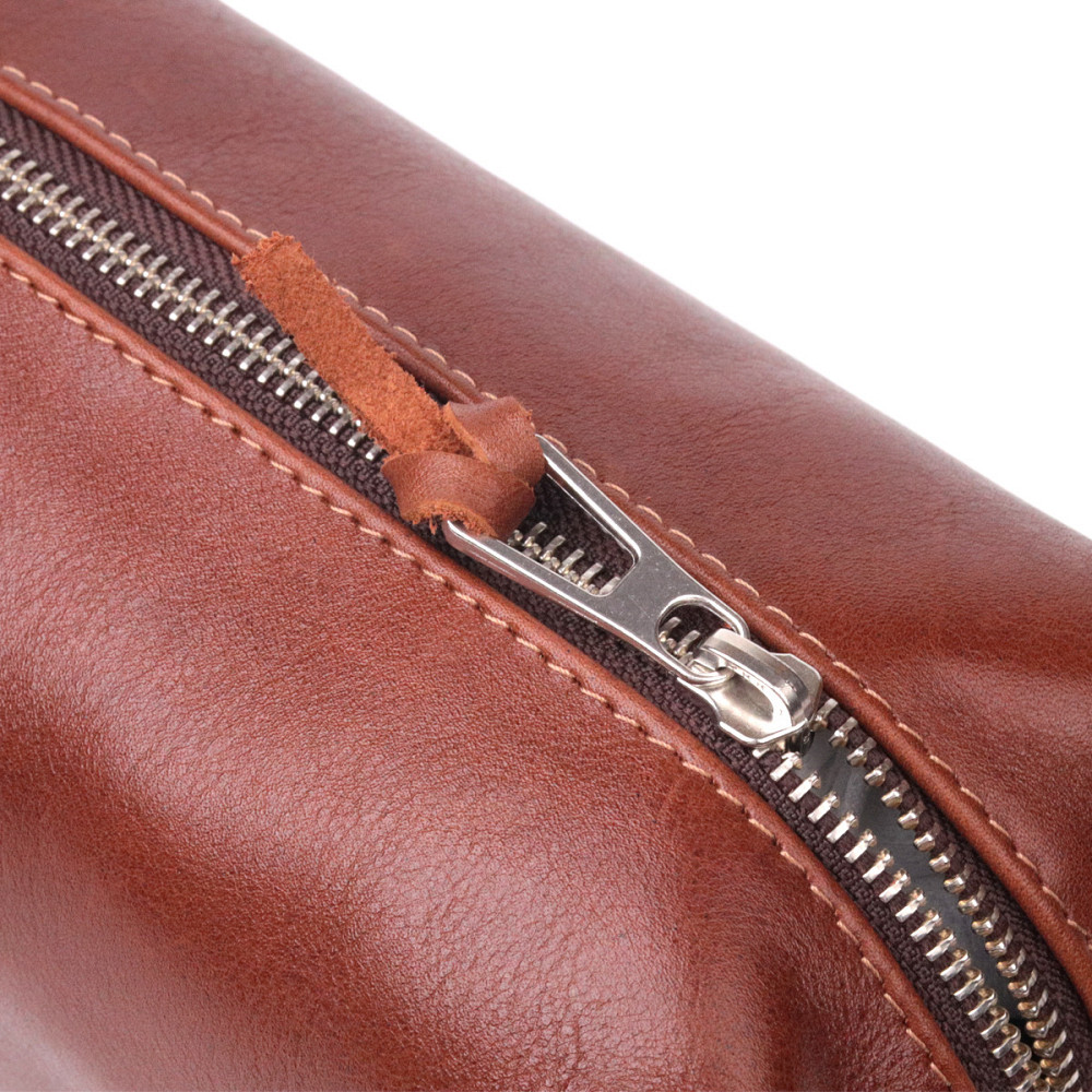 Мужской несессер среднего размера из гладкой кожи на молнии Светло-коричневый (GRANDE PELLE) Киев - изображение 9