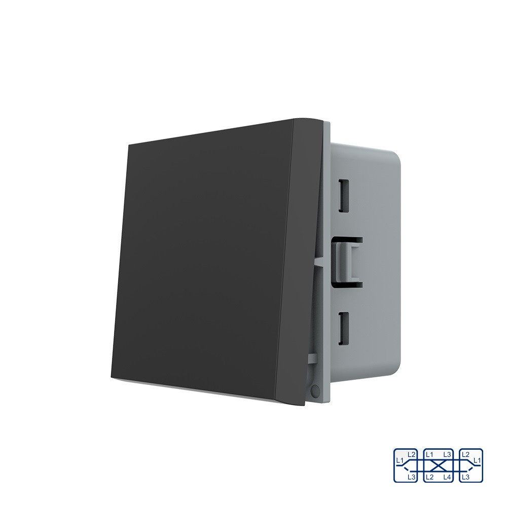 Перехресний (хрестовий) вимикач LIVOLO, чорний, модуль без рамки (VL-FCMM10A-2BP) Коломыя - изображение 1