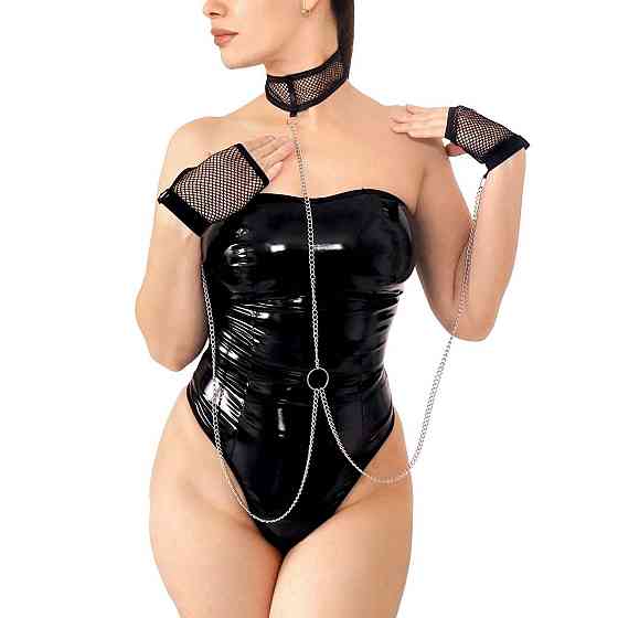 Чокер на цепочке с митенками Art of Sex - Deily, цвет черный, L-2XL Sex Aura Киев
