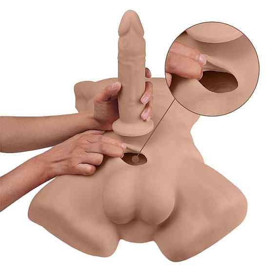 Торс с фаллоимитатором на присоске SilexD Apollo L Male Torso Caramel Sex Aura Киев