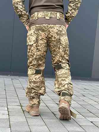 Тактичні чоловічі літні штани штурмові посилені   піксель ріп стоп з наколінників і липучками під коліно Львів