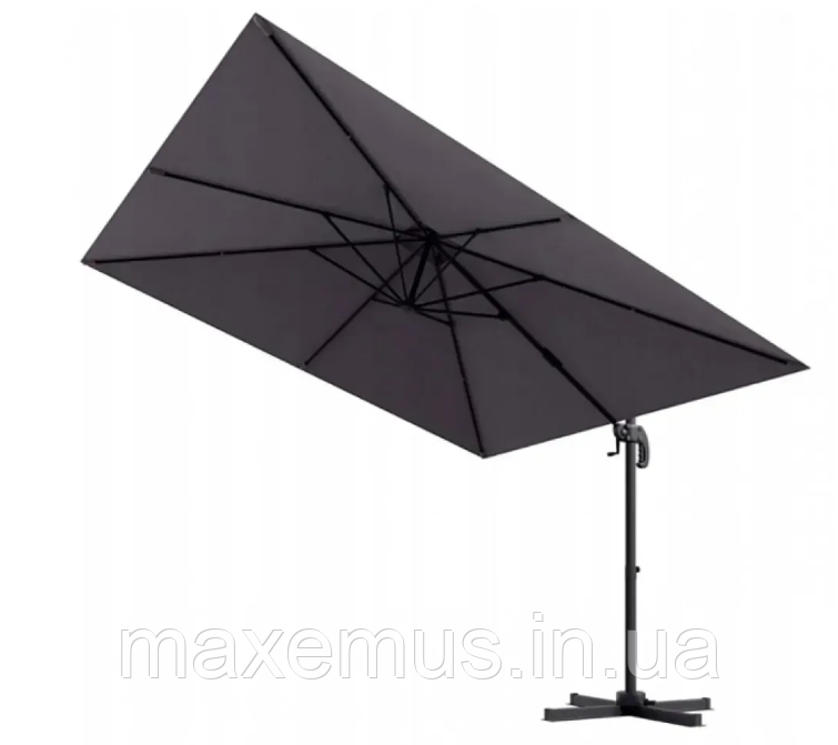 Садовый зонт консольный с наклоном Bonro B0 1 9 3х3 м Серый (от солнца для террасы) Мостиска - изображение 2