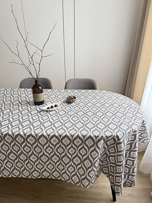 Ecotton Скатертина столова Ecotton DUCK 150х170 см водовідштовхувальна Абстракт сірий (27951/29 Коломия - фото 1